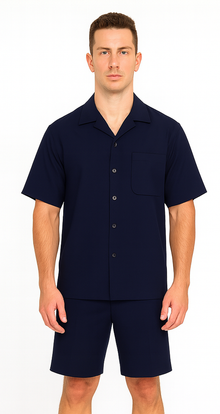 Mens Walking Suits With Shorts + Shorts Navy