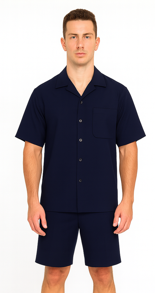 Mens Walking Suits With Shorts + Shorts Navy