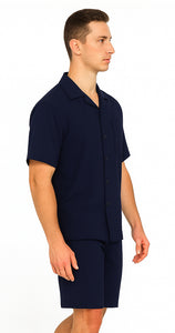 Mens Walking Suits With Shorts + Shorts Navy