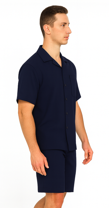 Mens Walking Suits With Shorts + Shorts Navy