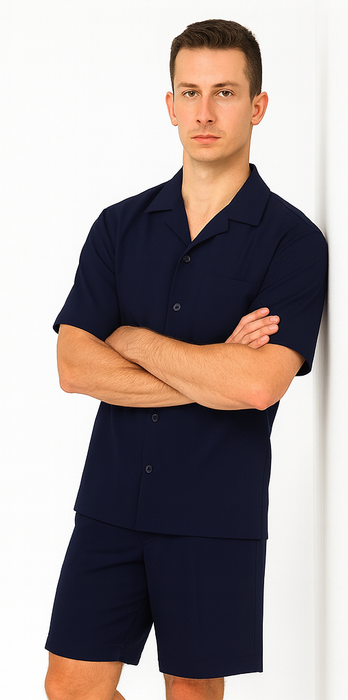 Mens Walking Suits With Shorts + Shorts Navy