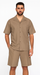 Mens Walking Suits With Shorts + Shorts Oatmeal