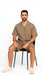 Mens Walking Suits With Shorts + Shorts Oatmeal