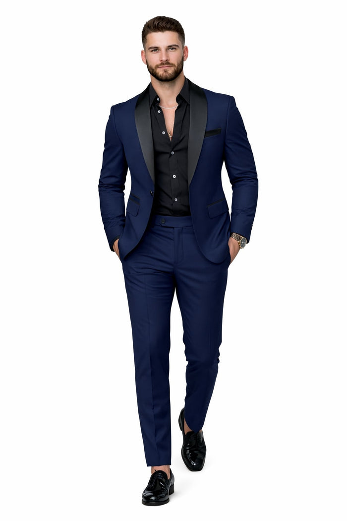 Dark Blue Prom Tuxedo - Wedding Suit - Groom Tuxedo Suit - Image 4