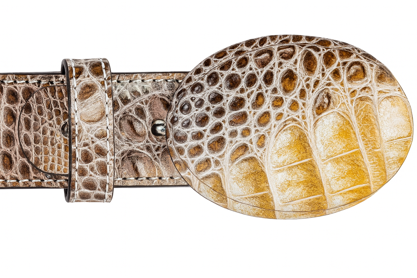 Men's Wild West Caiman Belly Skin Cowboy Belt 2C118249 - Image 2