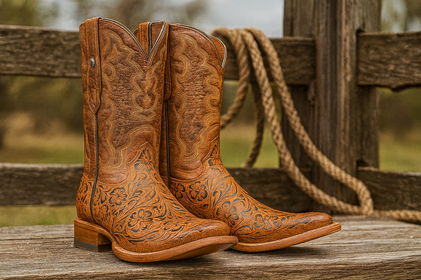 Hand Tooled Cowboy Boots Print - Image 4