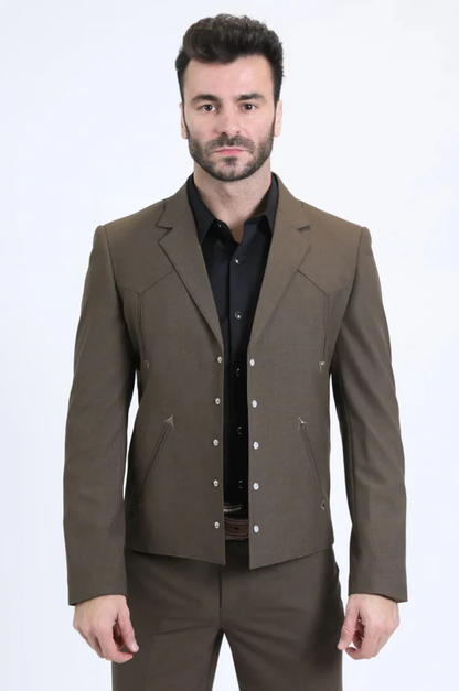 Men's Western Sport Suit - Brown - Traje Para Hombre - Image 2