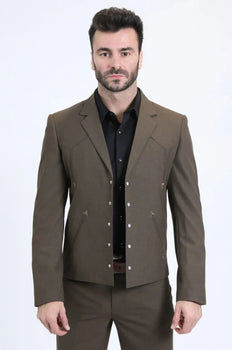 Men's Western Sport Suit - Brown - Traje Para Hombre - Image 2