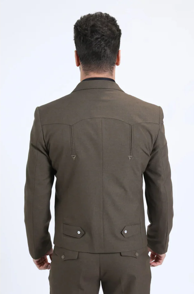Men's Western Sport Suit - Brown - Traje Para Hombre - Image 3