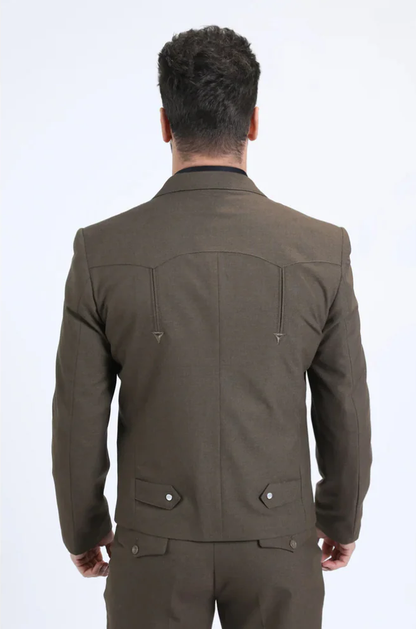 Men's Western Sport Suit - Brown - Traje Para Hombre - Image 3