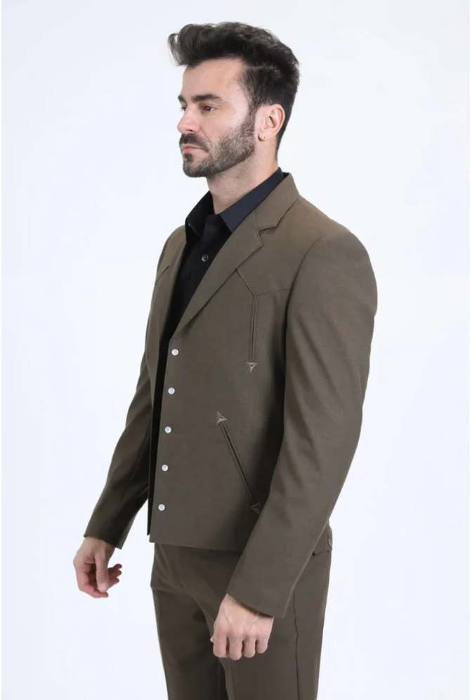 Men's Western Sport Suit - Brown - Traje Para Hombre - Image 4