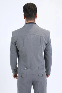 Men's Western Sport Suit - Grey - Traje Para Hombre