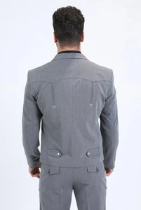 Men's Western Sport Suit - Grey - Traje Para Hombre