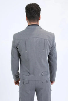 Men's Western Sport Suit - Grey - Traje Para Hombre - Image 2