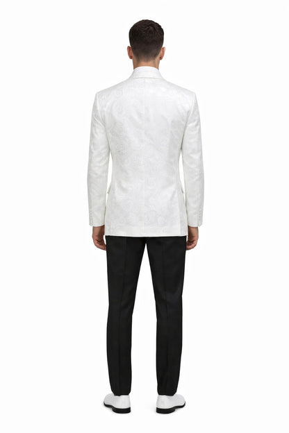 White Unique Men's Floral  Fancy