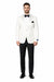 Men's Super 150's Viscose Blend 1 Button White Tuxedo Floral Pattern  Dinner Jacket