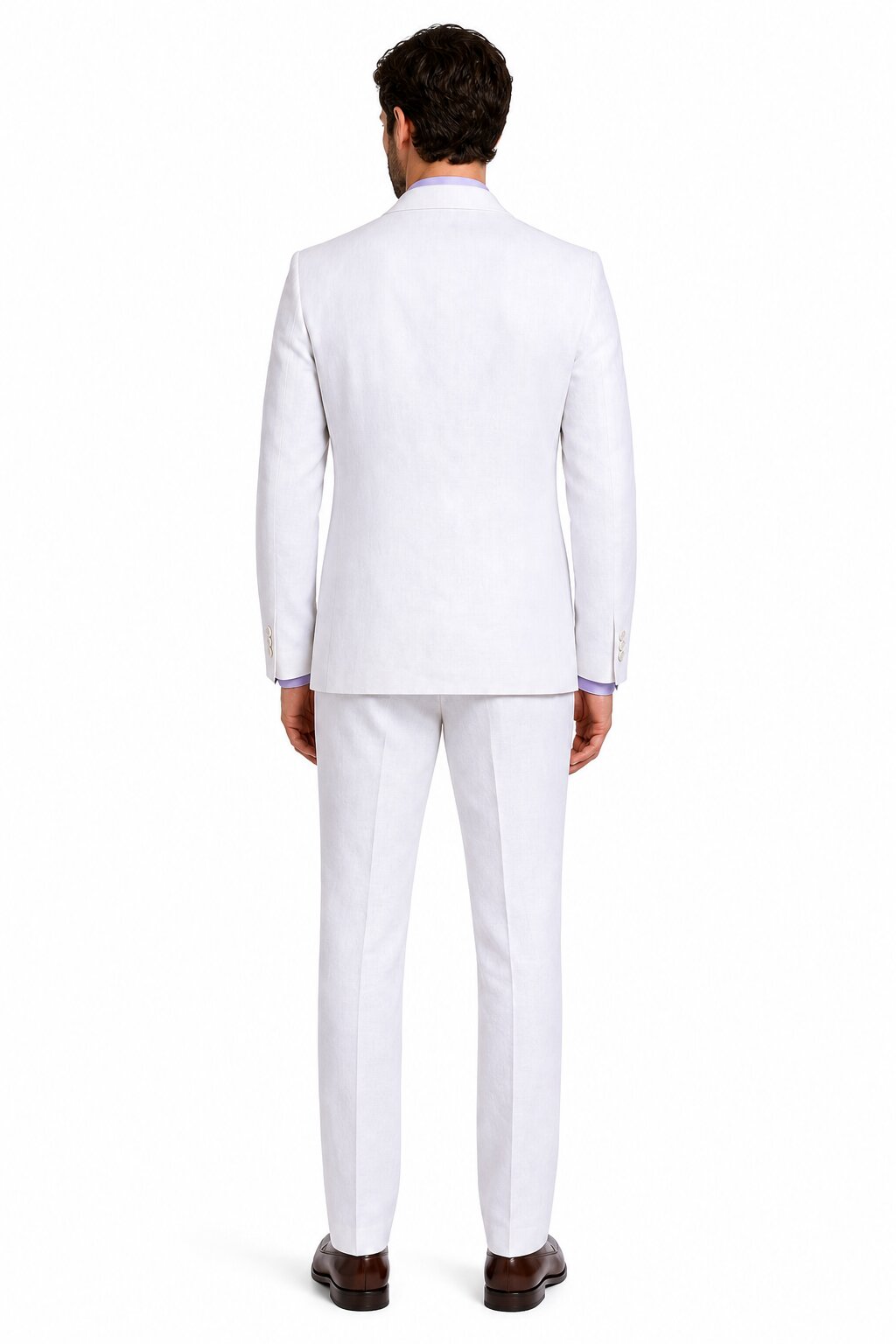 2 Button Men's  Jacket White Linen Suit - Mens Linen Suit