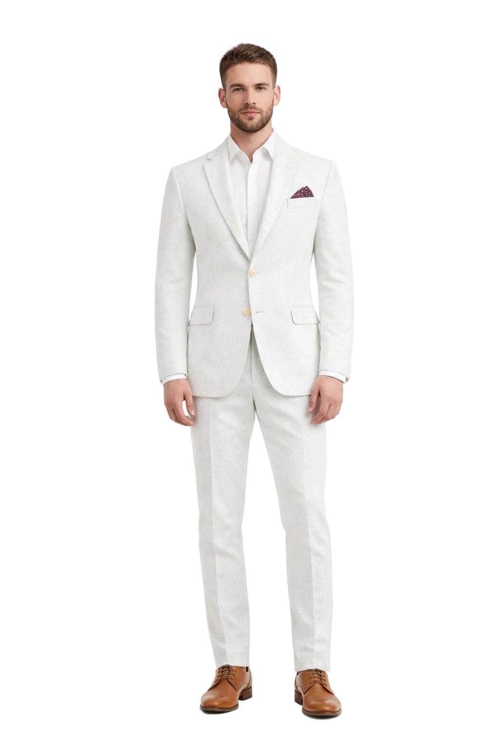 White on White Seersucker Suit - Shadow Pinstripe