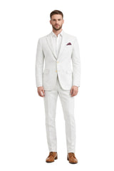 White on White Seersucker Suit - Shadow Pinstripe
