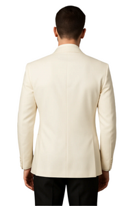 Men's 1 Button  Shawl Lapel Ivory White Tuxedo