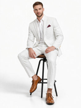 White on White Seersucker Suit - Shadow Pinstripe