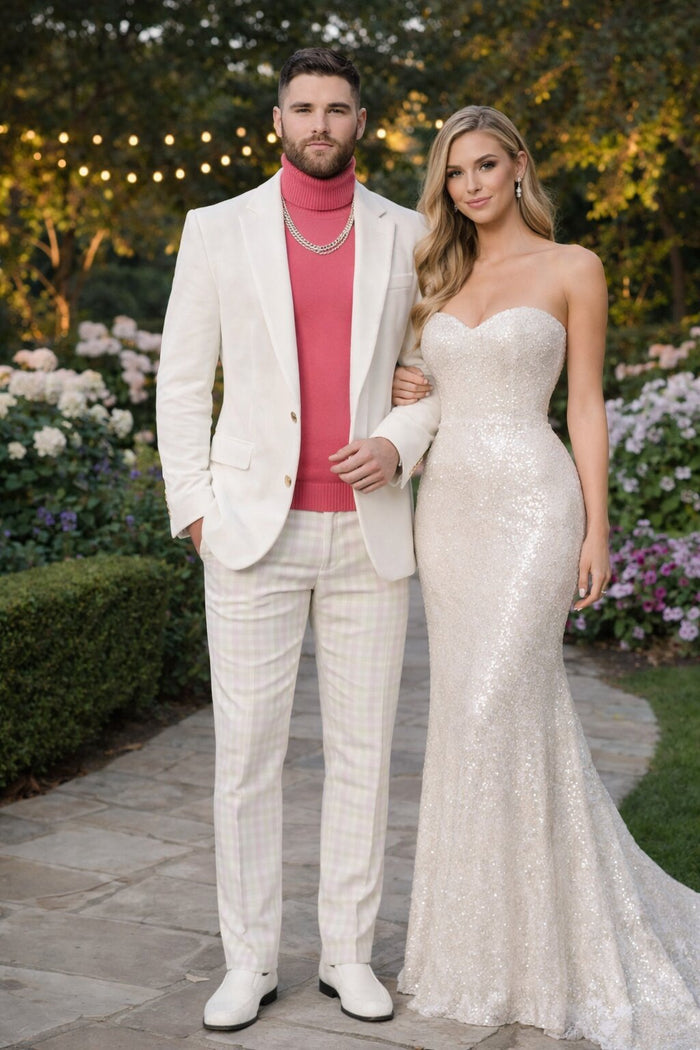 White Velvet Suit Jacket for Every Occasion Modern Fit