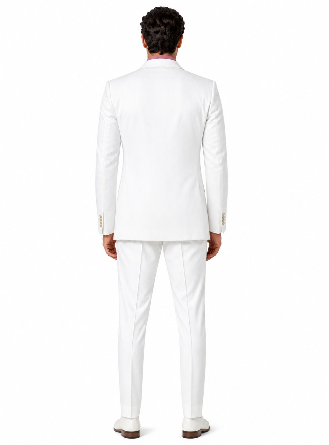 Men's White  100% Linen Two Piece Regular Fit Suit Flat Front Pants - Mens Linen Suit
