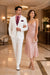 Men's White  100% Linen Two Piece Regular Fit Suit Flat Front Pants - Mens Linen Suit