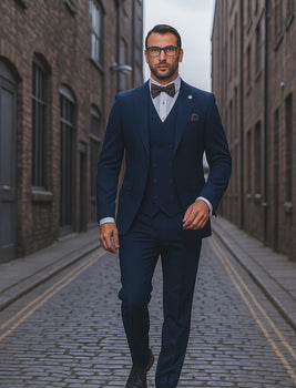 Men's Wide Leg Suits – Classic, Athletic Fit 1-Button Vested Wool Suits - Image 6
