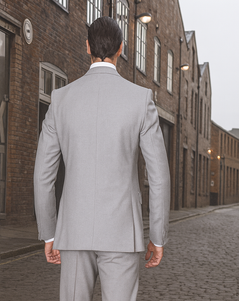 Men's Wide Leg Suits – Classic, Athletic Fit 1-Button Vested Wool Suits - Image 8