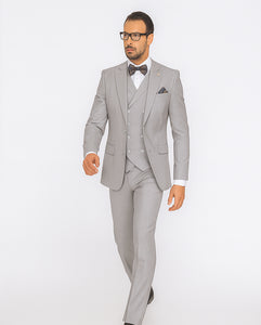 Men's Wide Leg Suits – Classic, Athletic Fit 1-Button Vested Wool Suits - Image 10