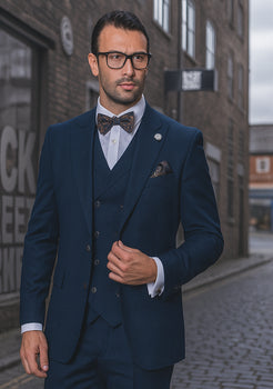 Men's Wide Leg Suits – Classic, Athletic Fit 1-Button Vested Wool Suits - Image 3