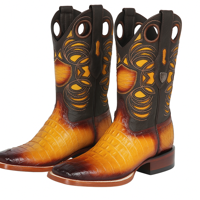 Men's Wild West Caiman Tail Ranch Toe Boots 282401