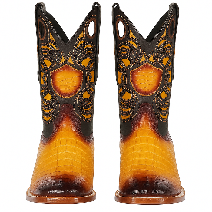 Men's Wild West Caiman Tail Ranch Toe Boots 282401