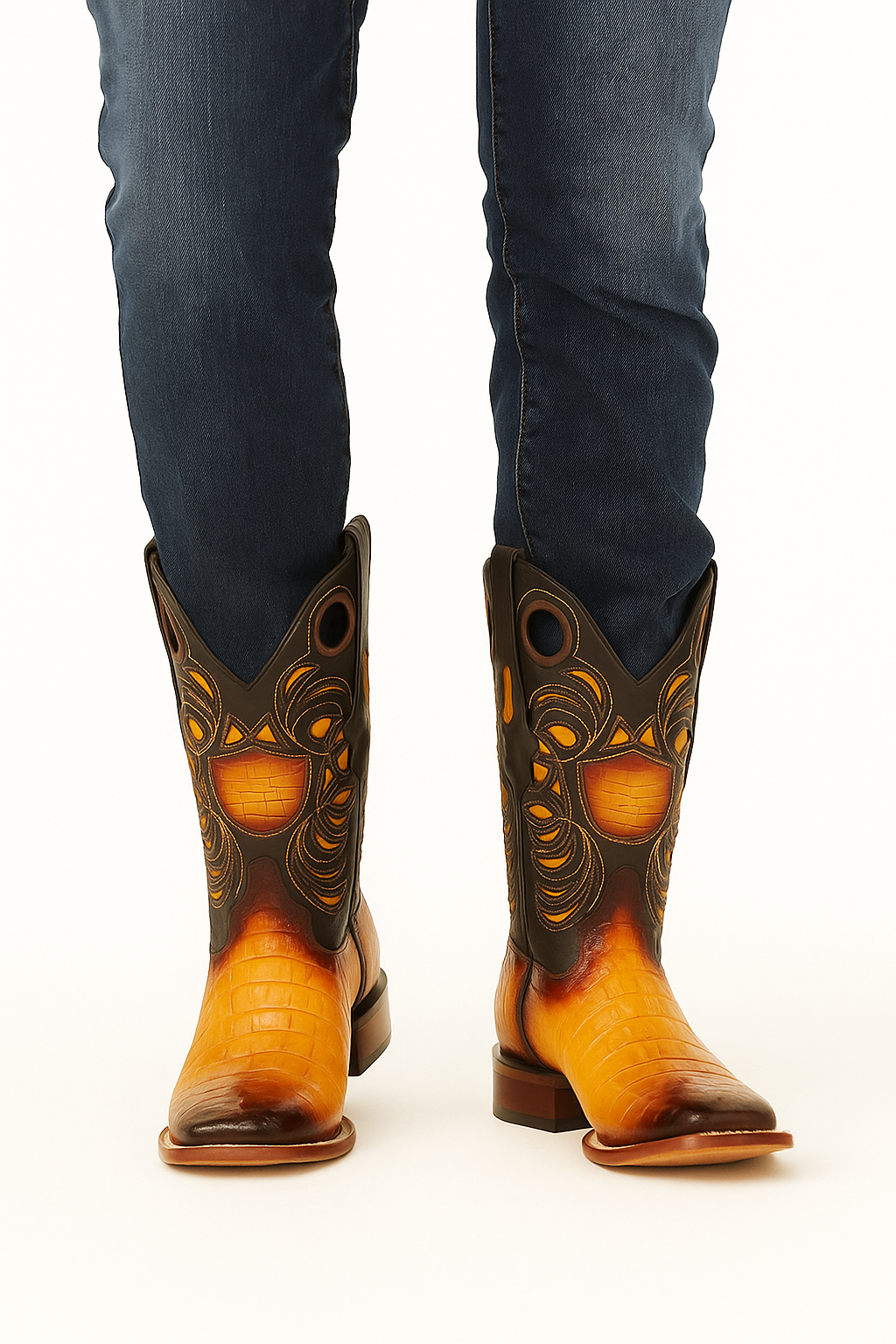 Men's Wild West Caiman Tail Ranch Toe Boots 282401 - Image 6