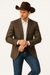 Saco vaquero - Western Sport Coat - Western Blazer- Men's Two Button Business Casual Double Windowpane Sport Coat