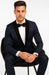 Men's Wool Fabric Navy Blue With Black Velvet Fabric velour Men's blazer Jacket Sport Coat Tuxedo Looking!