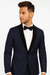 Men's Wool Fabric Navy Blue With Black Velvet Fabric velour Men's blazer Jacket Sport Coat Tuxedo Looking!