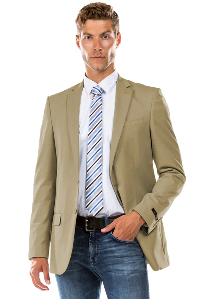 Mens Zegarie Brand Men's Designer Suit Separate Jacket in Tan Modern Fit