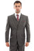 Mens Zegarie Brand Men's Designer Two Button Modern Fit Vested Wool Suit in Charcoal Grey