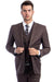 Mens Zegarie Brand Men's Designer Two Button Modern Fit Vested Wool Suit in Cocoa Brown