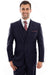 Mens Zegarie Brand Men's Designer Two Button Modern Fit Vested Wool Suit in Navy Blue