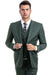 Mens Zegarie Brand Men's Designer Two Button Modern Fit Vested Wool Suit in Olive Green