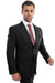 Mens Zegarie Brand Men's Designer Two Button Modern Fit Wool Suit in Black
