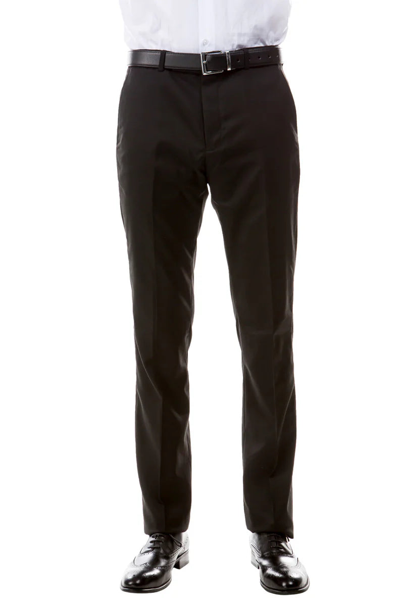 Mens Zegarie Brand Men's Designer Wool Suit Separate Pants in Black Modern Fit