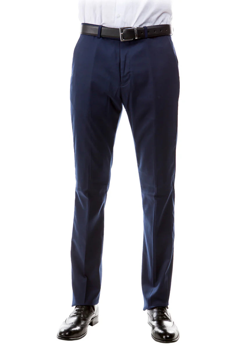 Mens Zegarie Brand Men's Designer Wool Suit Separate Pants in Navy Blue Modern Fit