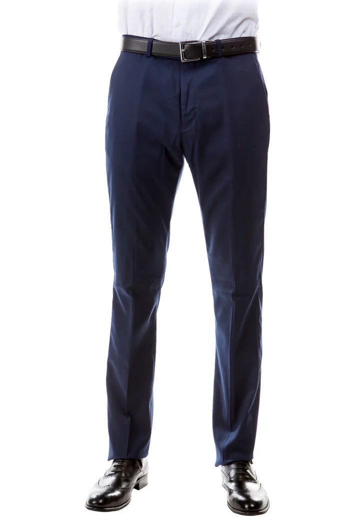Mens Zegarie Brand Men's Designer Wool Suit Separate Pants in Navy Blue Modern Fit