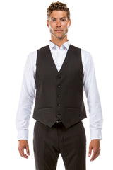 Mens Zegarie Brand Men's Designer Wool Suit Separate Vest in Charcoal Grey Modern Fit