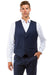 Mens Zegarie Brand Men's Designer Wool Suit Separate Vest in Navy