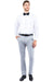 Mens Zegarie Brand Men's Modern Fit Flat Front Tuxedo Separates Pants in Light Grey